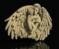 3D STL Model Mother Angel for CNC Router 3D Print Engraver Carving Aspire ArtCam