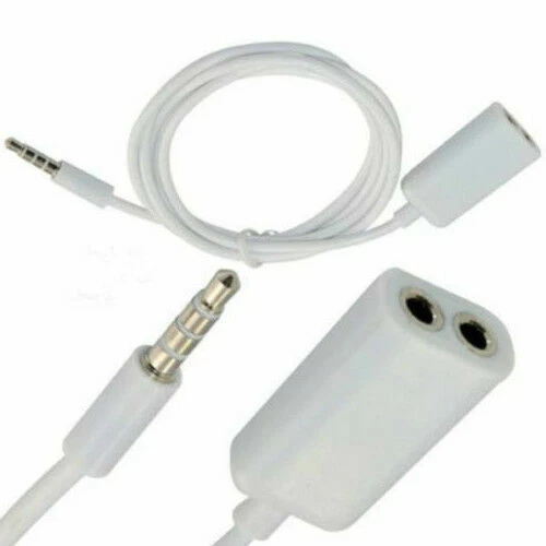 4 Pole 3.5mm Male to Dual 3.5mm Female Audio Stereo Y Splitter Cable Adapter 1m - Image 2 of 2