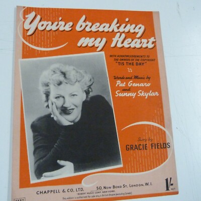 Liedblatt YOU're BREAKING MY HEART Gracie Fields 1948 #25.08.2020