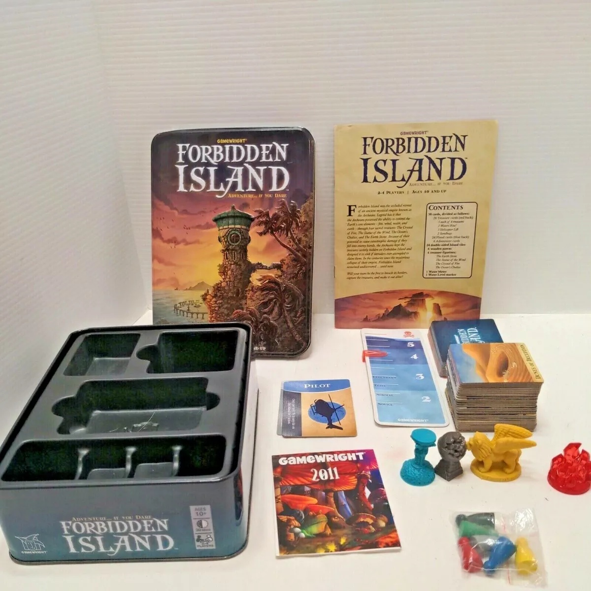 Forbidden Island Board Game 100% complete Gamewright Adventure 2-4