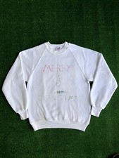 Vintage Jerzees Christmas Crewneck Sweatshirt Made in USA White M 7/10!