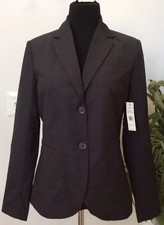 NWT Larry Levine Gunmetal Heather Polyester Blend Blazer Jacket Sz 8 MSRP 79.99