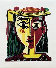 Pablo Picasso BUST OF A WOMAN WITH HAT Estate Signed Ltd Edition Giclee 26" x 20