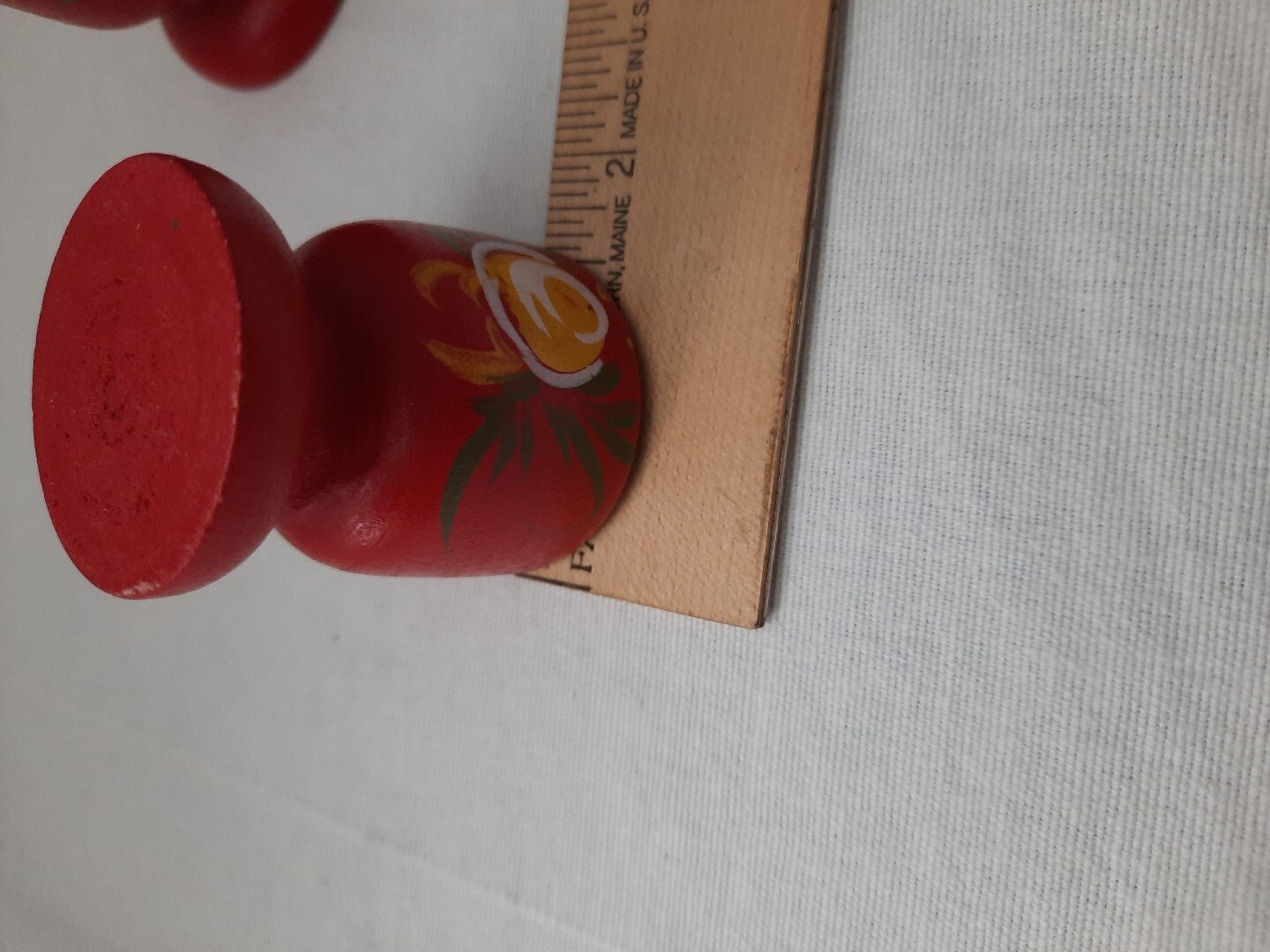 6 VTG Wooden Swedish Scandinavian Folk Style Hand Painted Tole Floral Egg Cups