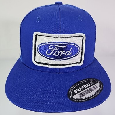 New Custom Ford Hat Ford Logo Patch Trucker Hat Blue Snapback