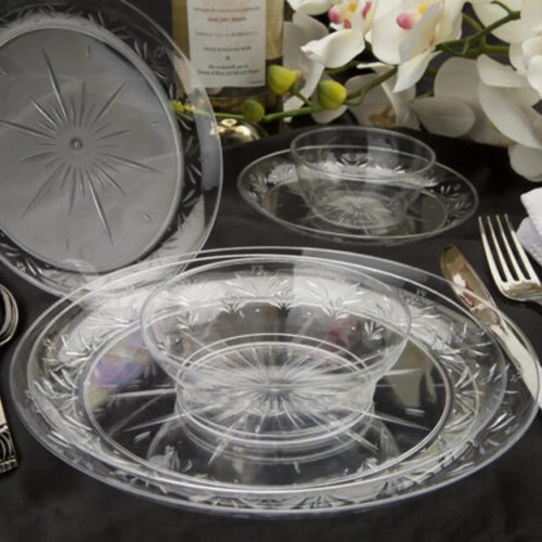 6oz Disposable Fancy Plastic Crystal Clear Dessert Bowl Salad Ice Cream 60pcs - Bild 4 von 4
