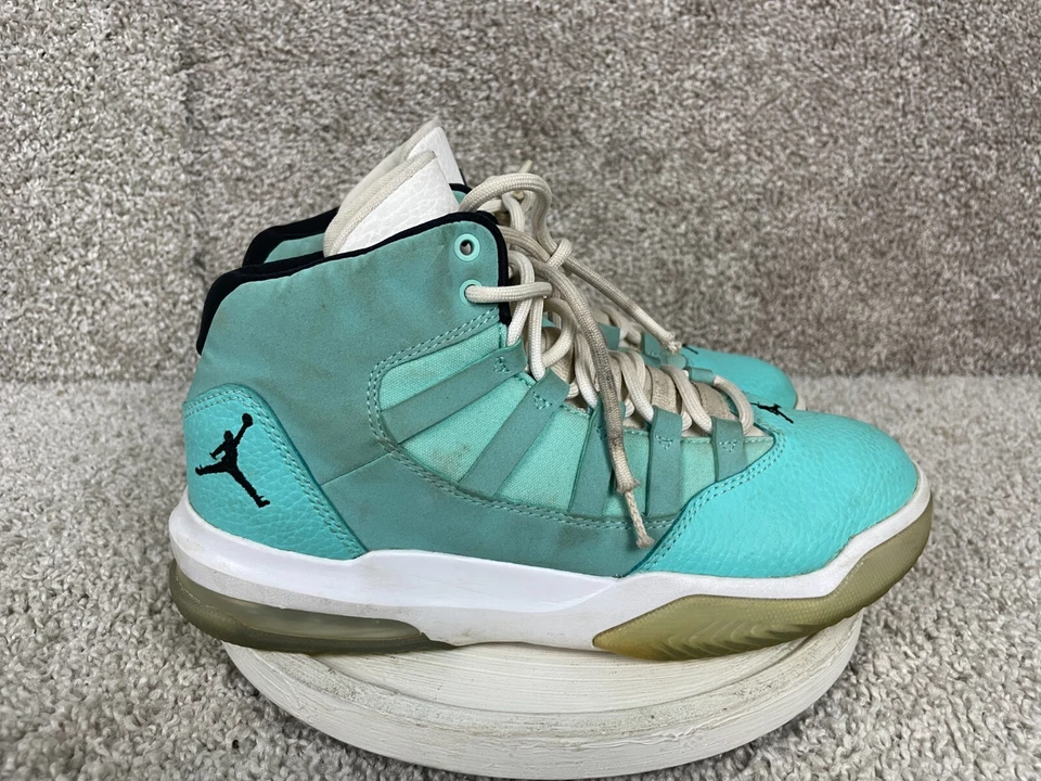 Air Jordan Max Tenis Zapatos Jóvenes Niños Talla 4.5 Aura AQ9249-100 Con Cordones Aqua Foto 2 de 4