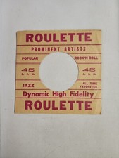 45 RPM 7" RECORD SLEEVES CO. SLEEVE 1 PACK SEE PHOTOS - Roulette SLV111