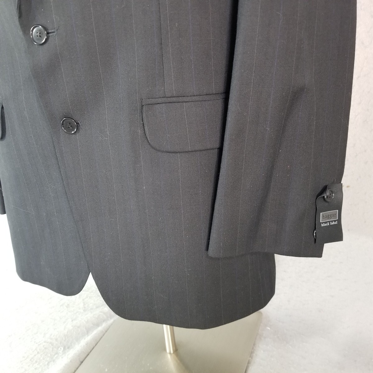 Haggar Black Label Suit Men's 42L Black Pants 36x34 Wool NEW Haggar Black Label Suit Men's 42L Black Pants 36x34 Wool NEW