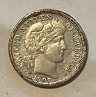 1907-s Barber Dime  ,  XF / AU , Scarce date & Grade
