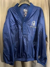Vintage Duke Blue Devils Pro Player Half Snap Bomber Jacket Size S 