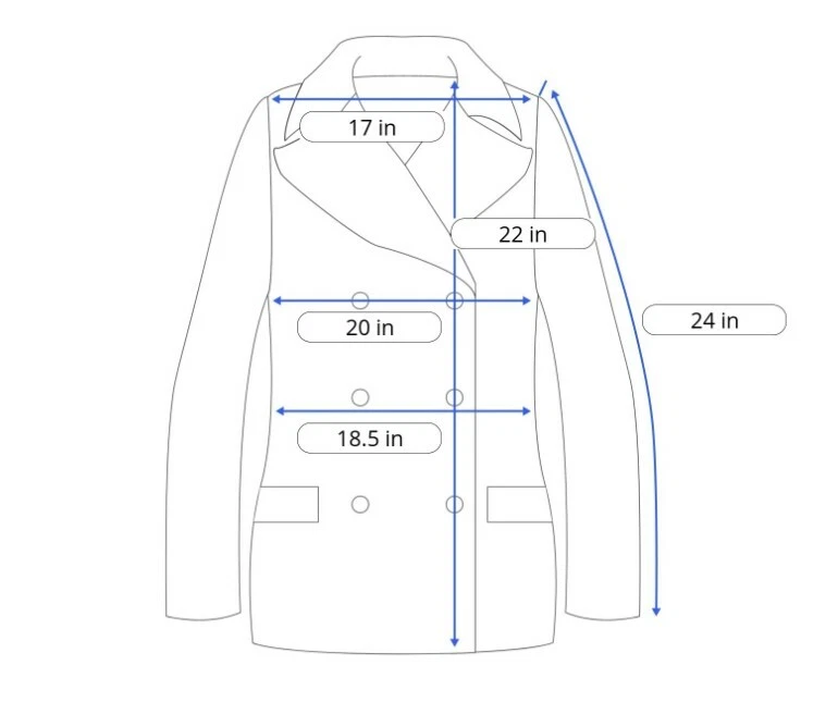 Chaqueta Recortada Top Doble Pecho 12 Azul Marino Imitación Gamuza Ajuste A Medida Retro Foto 3 de 4