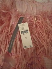 Short pink Anthropologie dress with sparkles and fringe