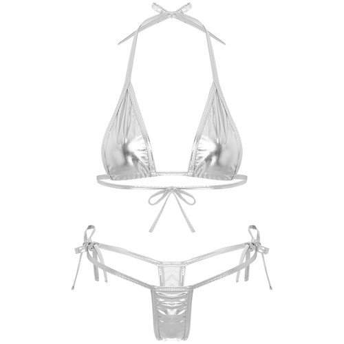 Women Lingerie Unlined Set Tempting Bra Wireless Thong Nightclub Swimwear Cup - Picture 84 of 109