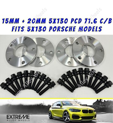 Alloy Wheel Spacers 15mm 20mm For Porsche Boxster 718 981 986 + Bolts
