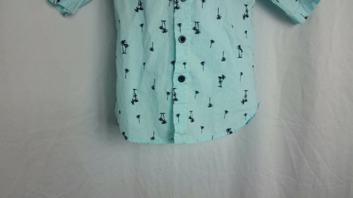 English Laundry Short Sleeve Button Down Turquoise Palm Tree Print Boys Sz 5 - Picture 5 of 10