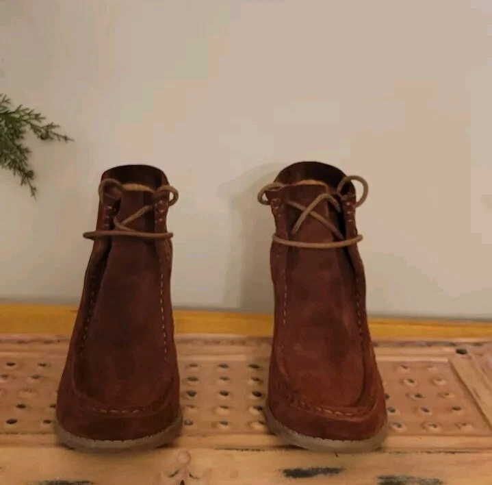 Botas botines bohemios con cordones marrón chocolate Lucky Brand talla 6M Foto 3 de 4