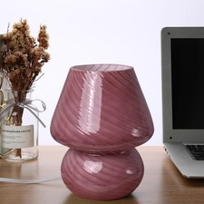 Bsod Mushroom Lampglass Mushroom Bedside Table Lamps Purple Translucent Murano
