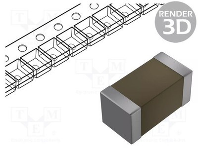 25V C0G (NP0) MLCC 100nF 1206 SMD Kondensator: Keramik ±10%