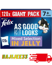 Brand NEW As Good As it Looks Senior 7+ Mixed in Jelly Wet Cat Food 120x85g UK 4.01 per kilo
