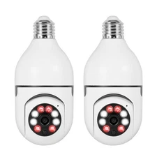 2X 360° 1080P IP E27 Light Bulb Camera wifi IR Night SmartHome Wireless Security
