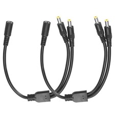 2 Pcs 12.6" 10A 1 DC5525 Female to 2 DC5525 Male DC Cable Splitter