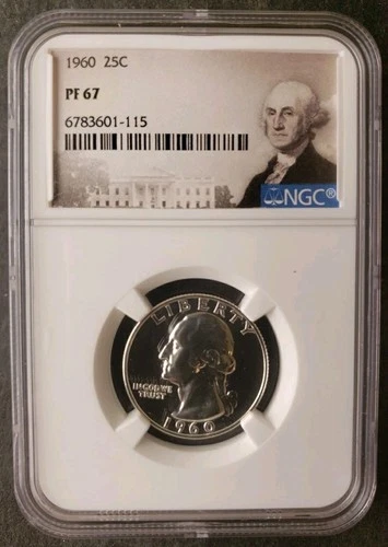 1960 Proof 25c Washington Silver Quarter Dollar NGC PF67