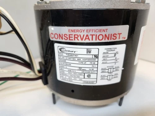 F48AB27A01 Century 1/8HP  1/15HP, 208-230V Reversible Condenser Fan Motor