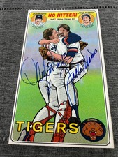 LANCE PARRISH/JACK MORRIS AUTOGRAPH HELMAR BREWING HAND MADE ART CARD