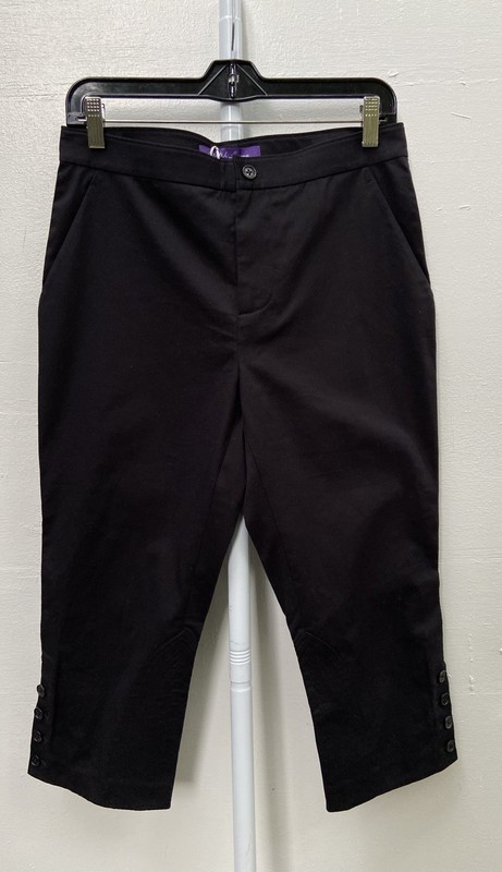 Ralph Lauren Purple Label Black Cotton Elastane Womens Trouser Pants Sz 4 - NEW