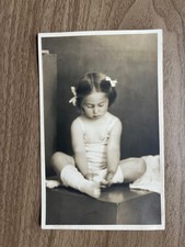 Vintage Studio Photographic Romanian Postcard Young Girl Portrait