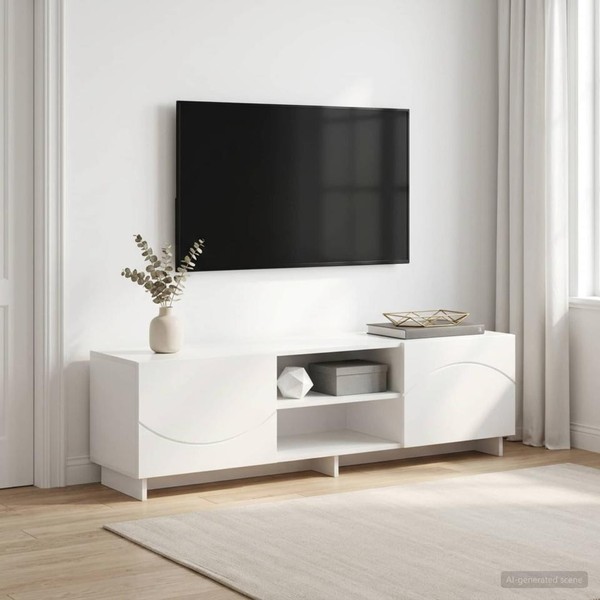Tv-St?Nder 140 X 34,5 X 40 Cm Wei? Holzwerkstoff-image