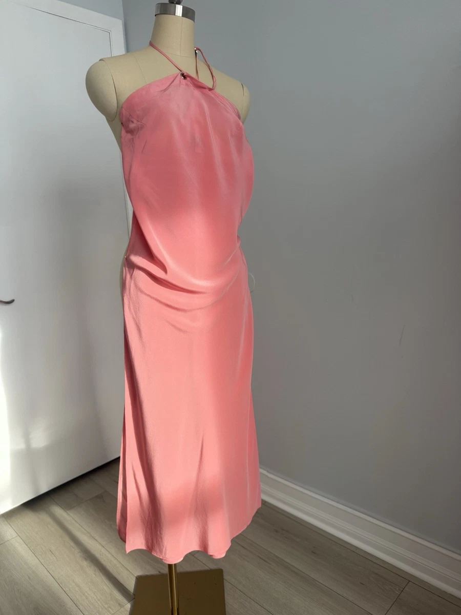 sachin and babi light blue dress ASYOU halter neck satin slip mini dress in pale yellow
