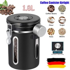 1,8L Kaffeedose Luftdicht Kaffeebehälter Edelstahl Aromadose Pulver Vorratsdose