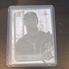 Topps 2022 Bowman Chrome Black & White Mini-Diamond Ryan Reckley #BCP-163 Giants