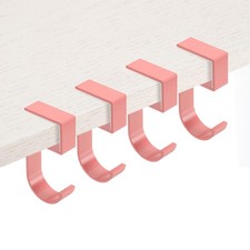 4Pcs Purse Hook for Table, 5-shaped Purse Hanger for Desk, Pink