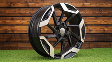 4 Roues R18 5x114.3 Kia Seltos Style Noir Poli ET45 Jantes Alliage Multi Spoke