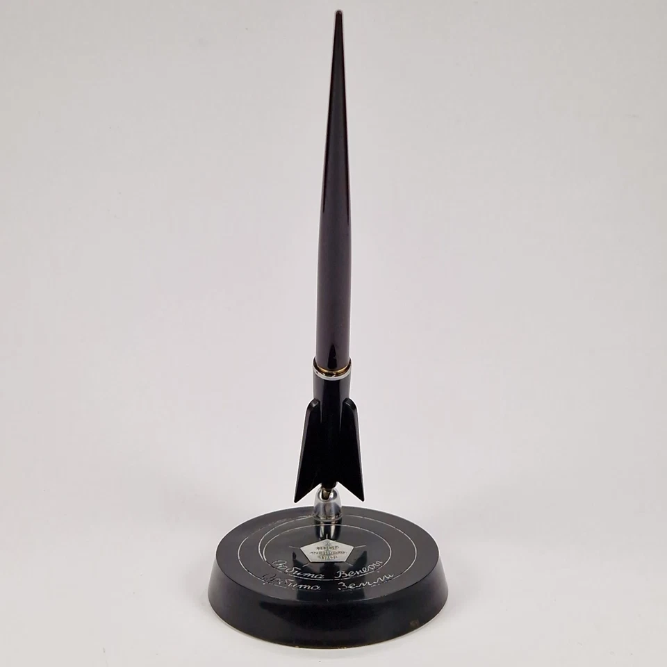 Винтажная советская чернильная перьевая ручка ракета Венера орбита Земли 1961 космическая программа СССР - Изображение 2 из 4