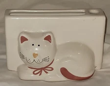 Kitty Cat 3D Note & Pen Holder Desk Home Office Accessory Unique Brazil Vintage