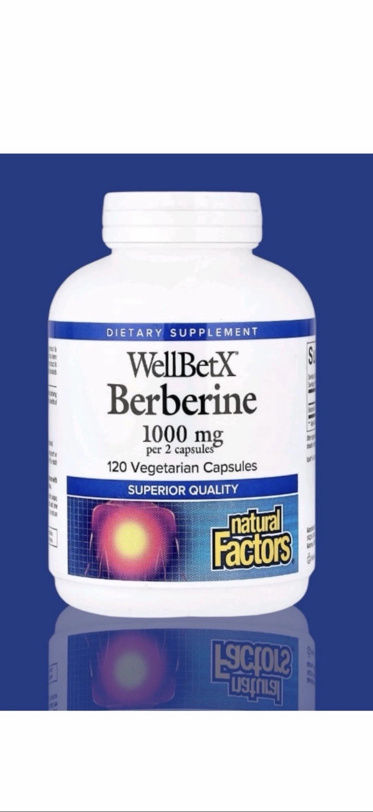 Natural Factors WellBetX® Berberine, 120 Vegetarian Capsules