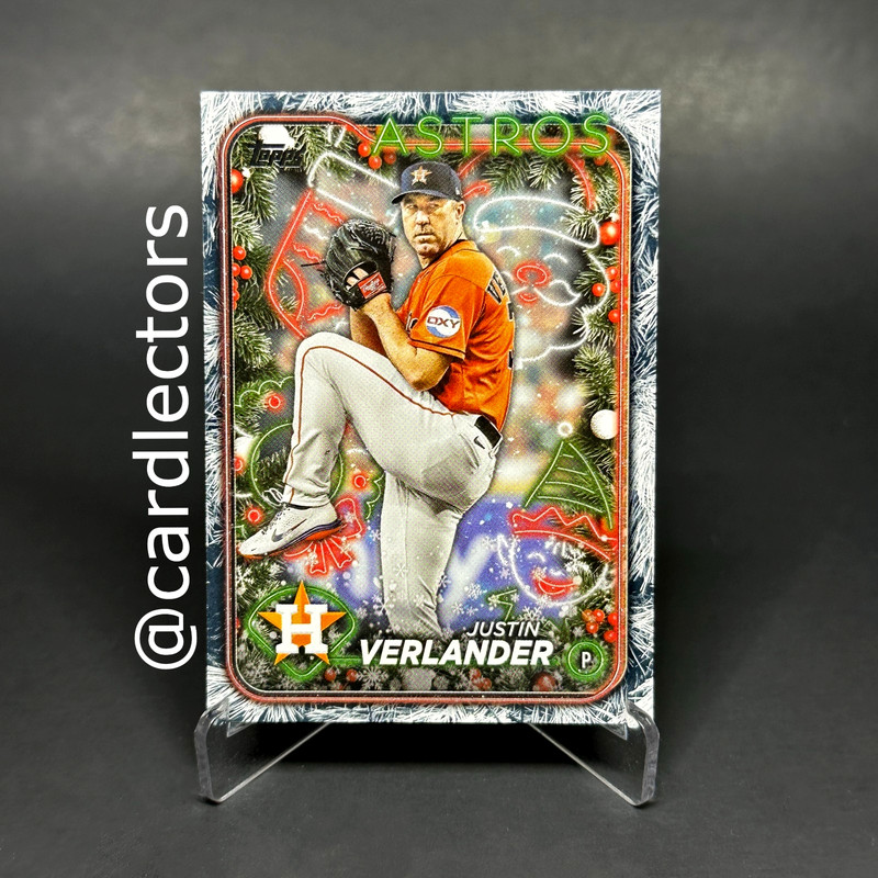 2024 Topps Holiday Baseball JUSTIN VERLANDER #H68 Holiday Tree Parallel ASTROS