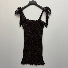 NWT Free People Bella Smocked Ribbed Mini Dress Size Medium Floral C091 -8
