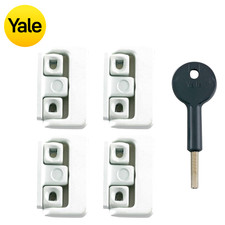Yale Locks 4 Pack 8K101 Window Latch Lock White with Key and Screws