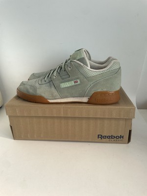 Reebok size 12 Workout Plus Pastels green mens trainers gum