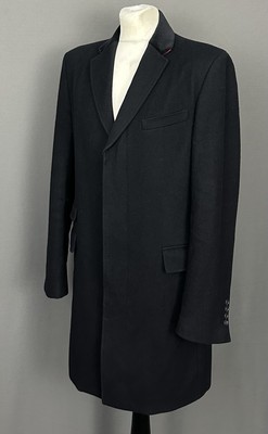 HOLLAND ESQUIRE SQUIRE MANTEL - schwarze Wollmischung - Herren Größe Large L