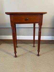 Antique Cherry One-Drawer Table w/ Distinctive Feet