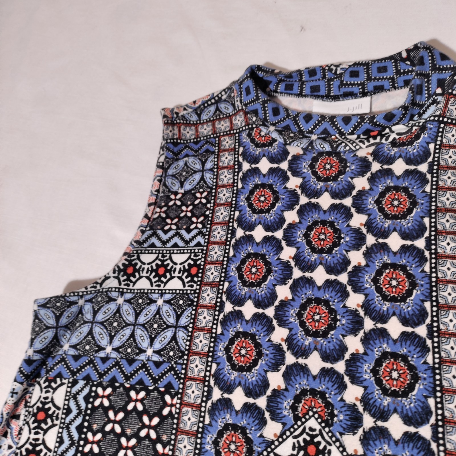 J. Jill Patchwork Blue White Black Patchwork Patt… - image 8