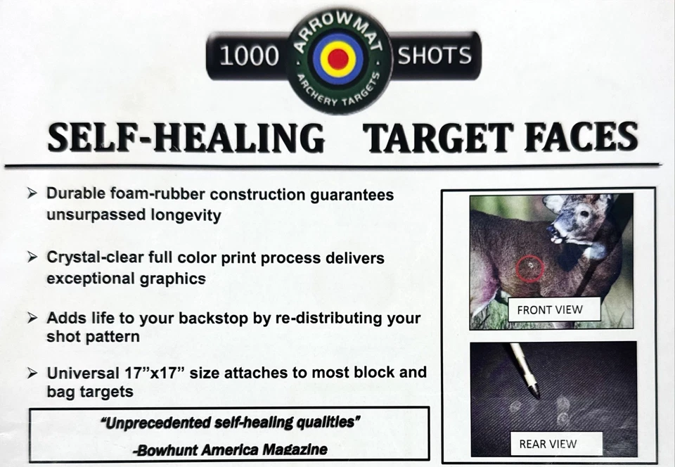 Arrowmat Self-Healing Foam Archery Target Face 17x17" Multiple Designs USA Made - Image 2 of 4