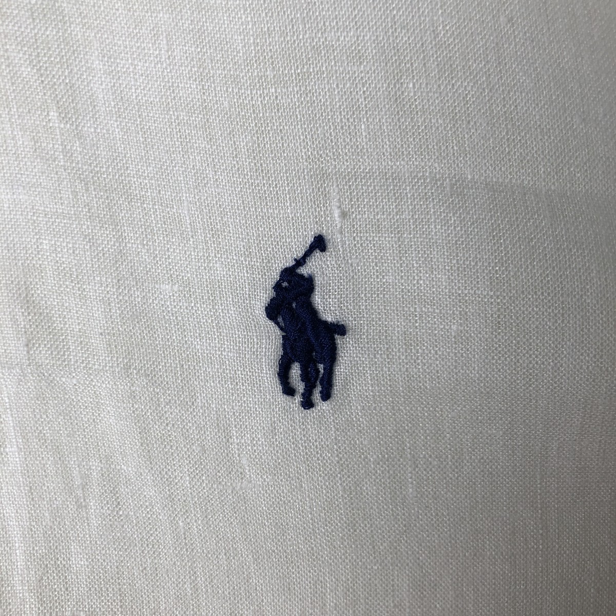 Used Ralph Lauren long-sleeved linen button-down shirt men's size L thumbnail 5