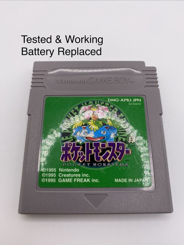 Pokemon Green Version Nintendo Game Boy Japanese Battery Replaced Tested Working